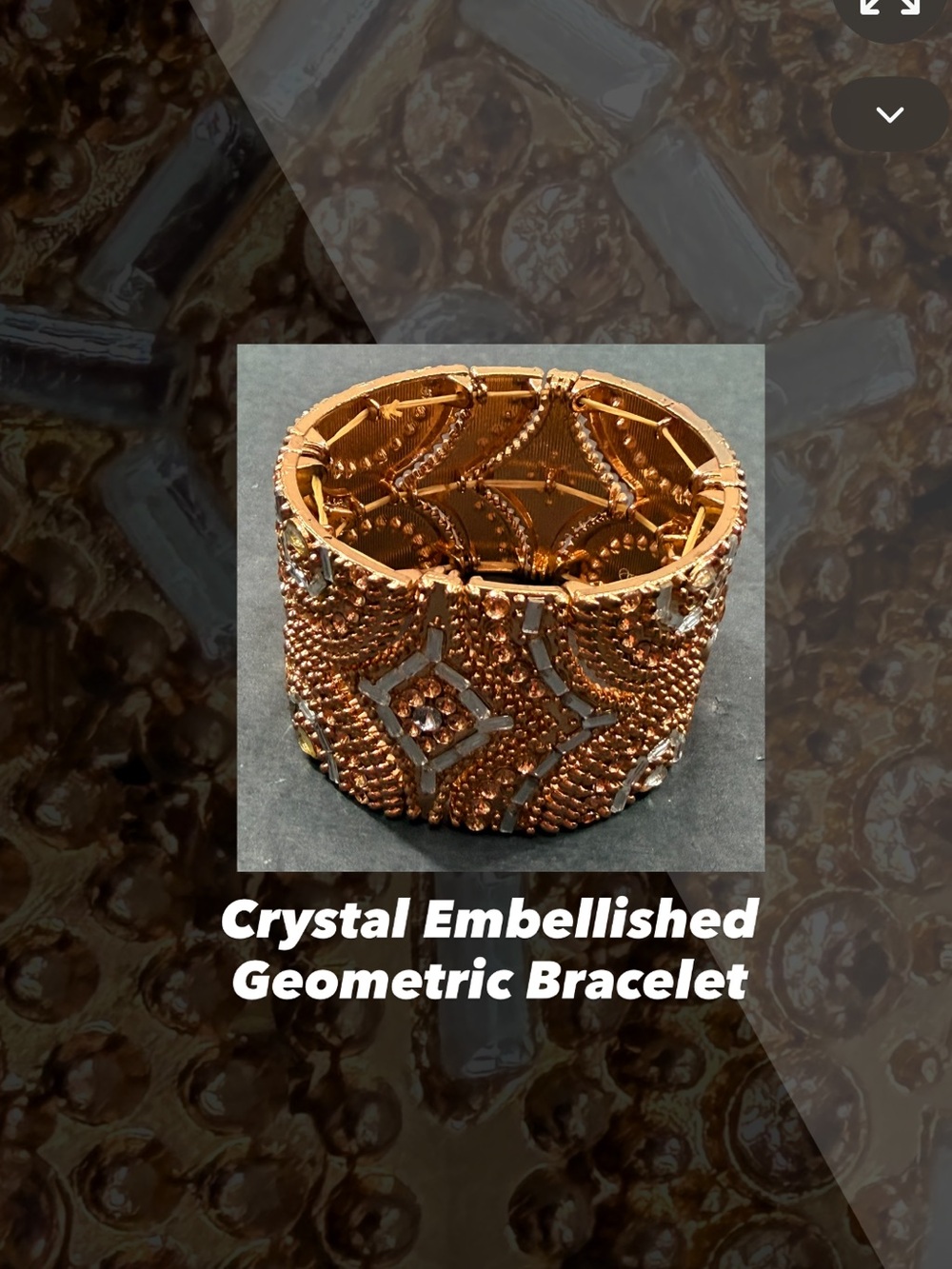 EUC Crystal Embellished Geometric Stretch Bracelet